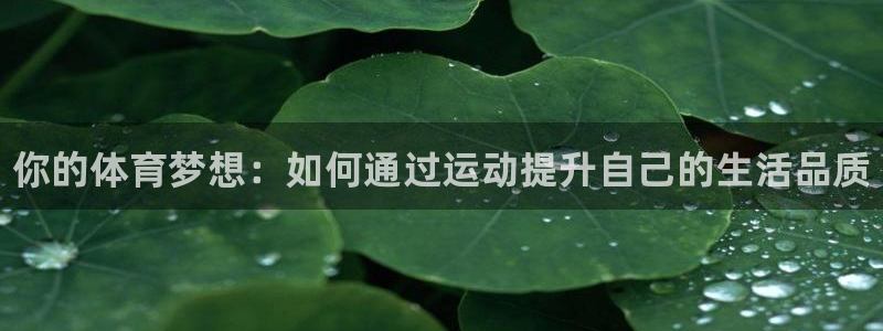 bbin视讯游戏官网：你的体育梦想：如何通过运动提升自己的生活品质