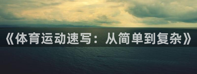 bbin视讯：《体育运动速写：从简单到复杂》